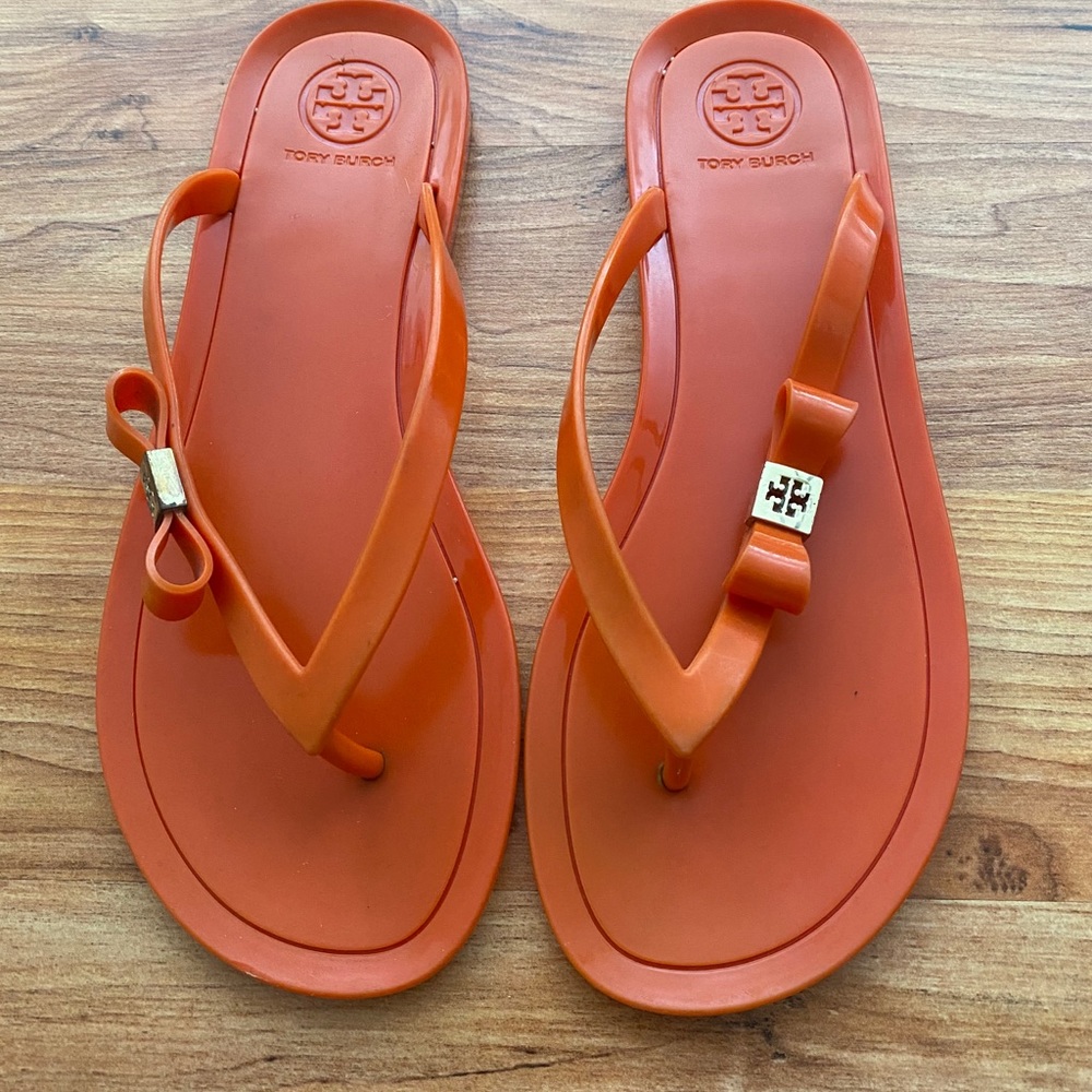 Tory Burch Orange Flip Flops